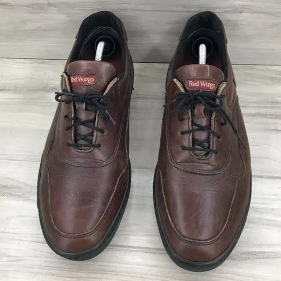 Red Wing Shoe Men's 14 Griptec Burgundy Brown Leather Lace Up Casual Comfort
