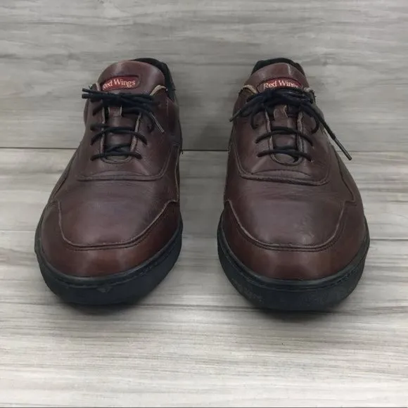 Red Wing Shoe Men's 14 Griptec Burgundy Brown Leather Lace Up Casual Comfort