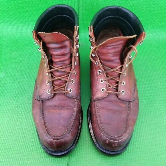 Red Wing Shoes 6&quot; Super Sole Boot Red Leather Soft Moc-Toe 16015 Men's 9EE USA