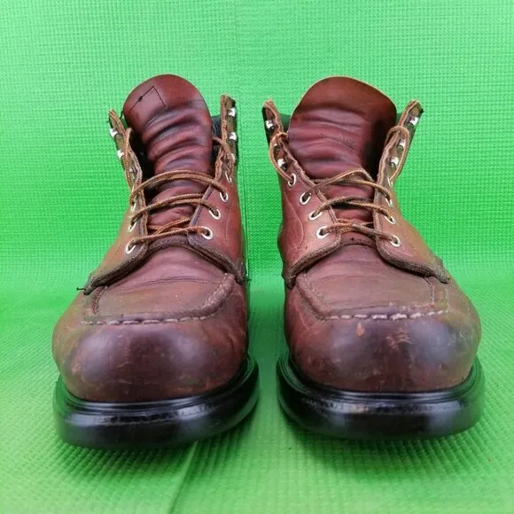 Red Wing Shoes 6&quot; Super Sole Boot Red Leather Soft Moc-Toe 16015 Men's 9EE USA