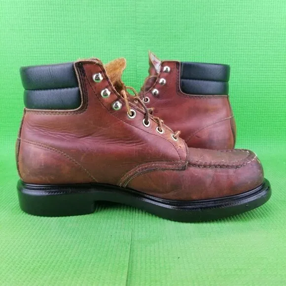 Red Wing Shoes 6&quot; Super Sole Boot Red Leather Soft Moc-Toe 16015 Men's 9EE USA