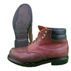 Red Wing Shoes 6&quot; Super Sole Boot Red Leather Soft Moc-Toe 16015 Men's 9EE USA