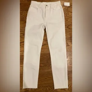 Re/Done Redone Original High Rise Ankle Crop Stretch White Jeans Size 26…