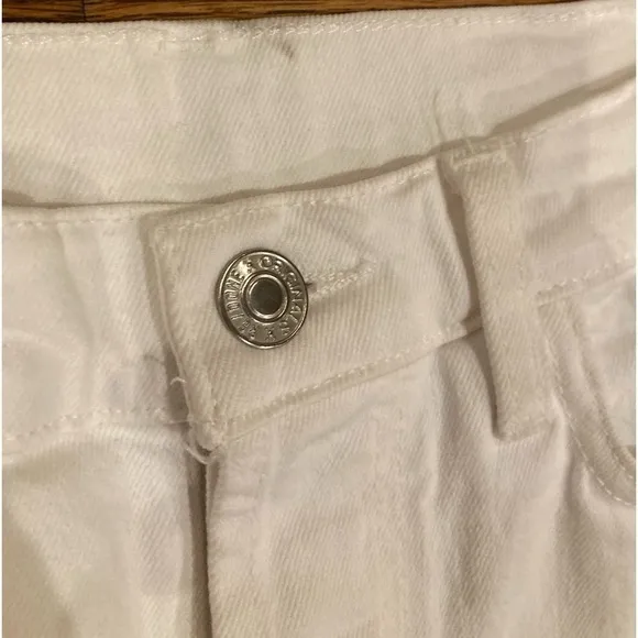 Re/Done Redone Original High Rise Ankle Crop Stretch White Jeans Size 26…