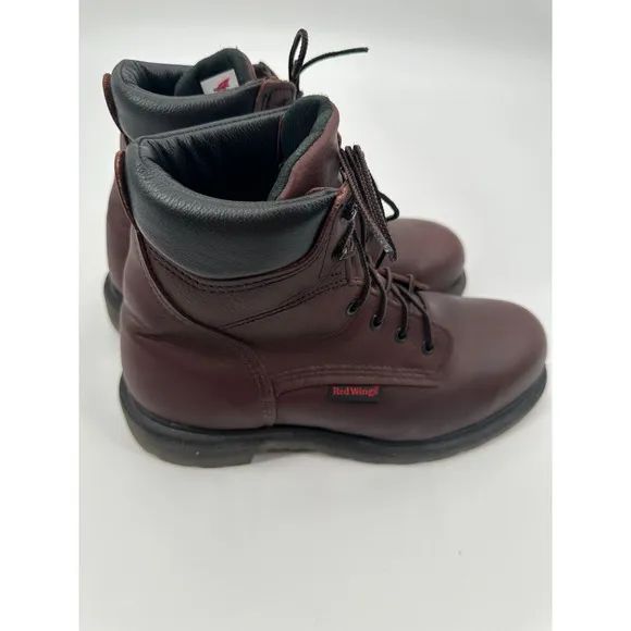 Redwing Supersole 6 inch Safety Boot Men 9 Brown Lace Up Steel Toe 2406