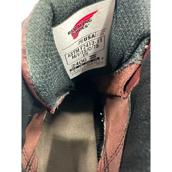 Redwing Supersole 6 inch Safety Boot Men 9 Brown Lace Up Steel Toe 2406