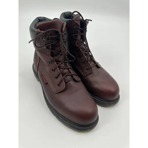 Redwing Supersole 6 inch Safety Boot Men 9 Brown Lace Up Steel Toe 2406