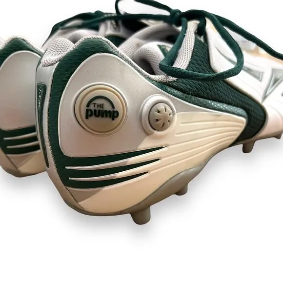 Reebok The Pump Mens NFL Equipment White &amp; Green Cleats Size 13