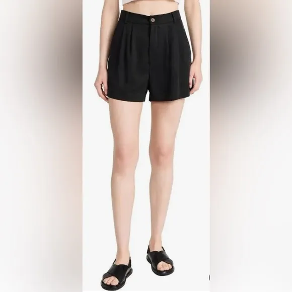 Reformation Mason Black High-Waisted Shorts size 6