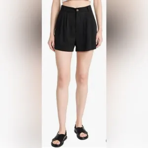 Reformation Mason Black High-Waisted Shorts size 6