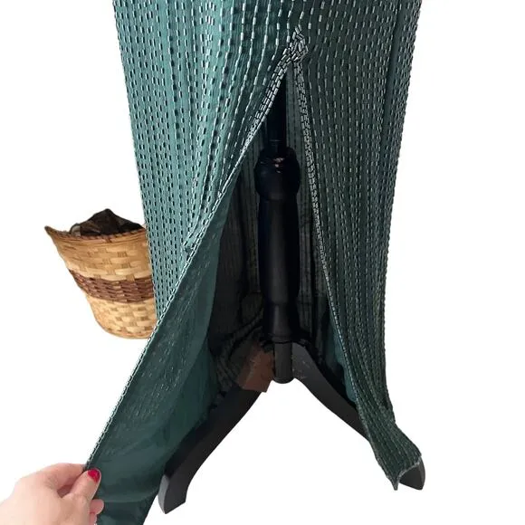 Riva Design Vintage 80s Silk Beaded Long Dress-Green/Gold-Medium-NEW-DEADSTOCK