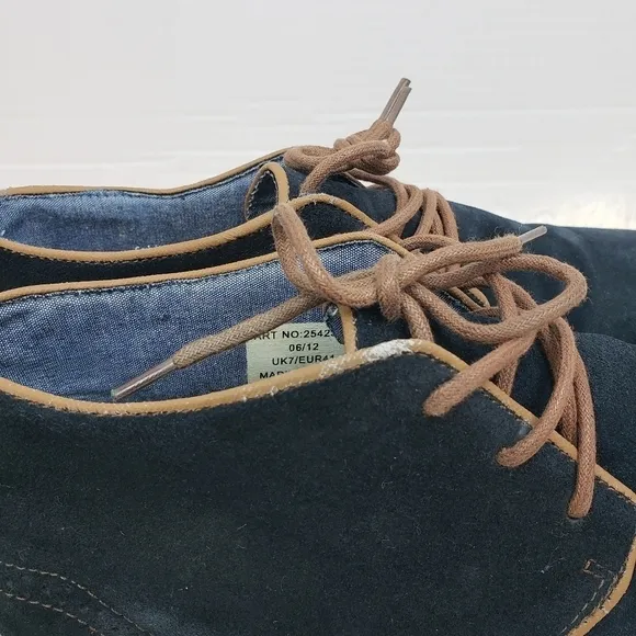 River Island‎ Navy Blue Suede Shoes Sz 7.5