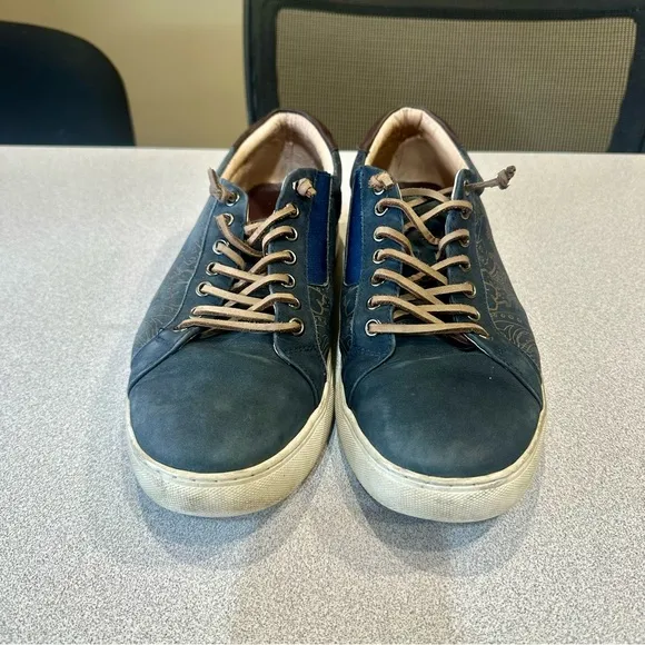 Robert Graham Lima RGL5018 Size 10.5 Men's Blue Suede Low Top Sneakers Shoes