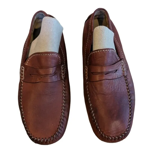 Robert Zur Men’s Hugo Loafers Brown Soft Leather Driving Shoes Size 11M Flaws