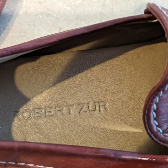 Robert Zur Men’s Hugo Loafers Brown Soft Leather Driving Shoes Size 11M Flaws