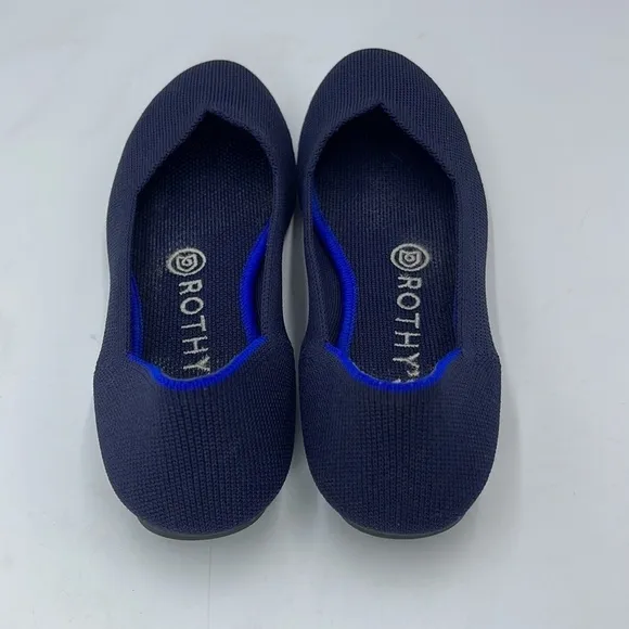 Rothy’s Ballet Flats Round Toe Slip On Comfort Knit Navy Blue Shoes