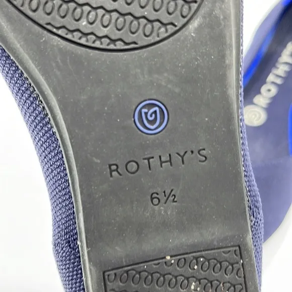 Rothy’s Ballet Flats Round Toe Slip On Comfort Knit Navy Blue Shoes