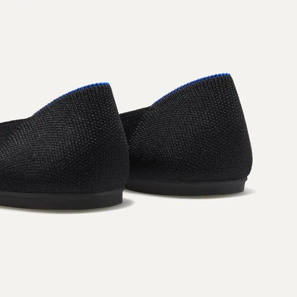 Rothy's Black Neutral The Square Flat Soft Classic Shoes Size 7.5 NWOB