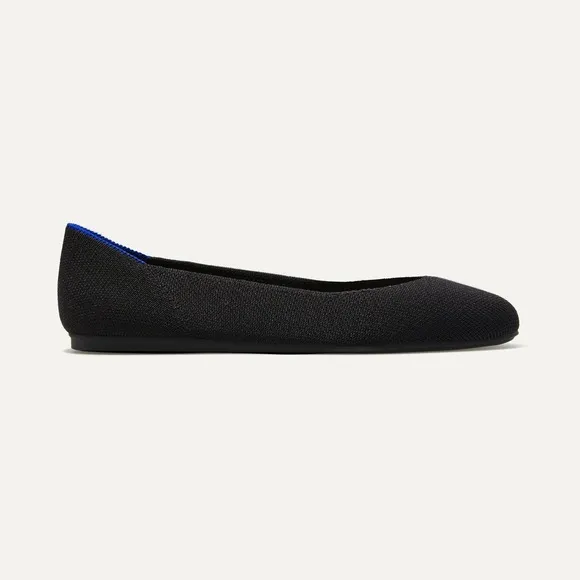 Rothy's Black Neutral The Square Flat Soft Classic Shoes Size 7.5 NWOB