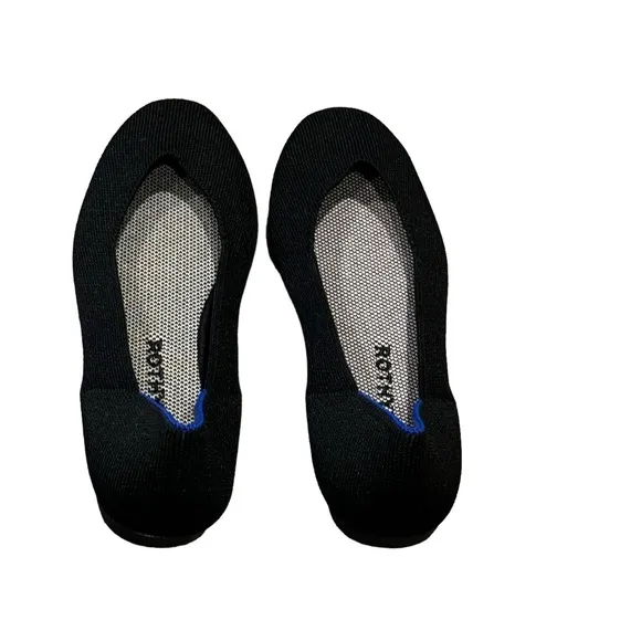 Rothy's Black Neutral The Square Flat Soft Classic Shoes Size 7.5 NWOB