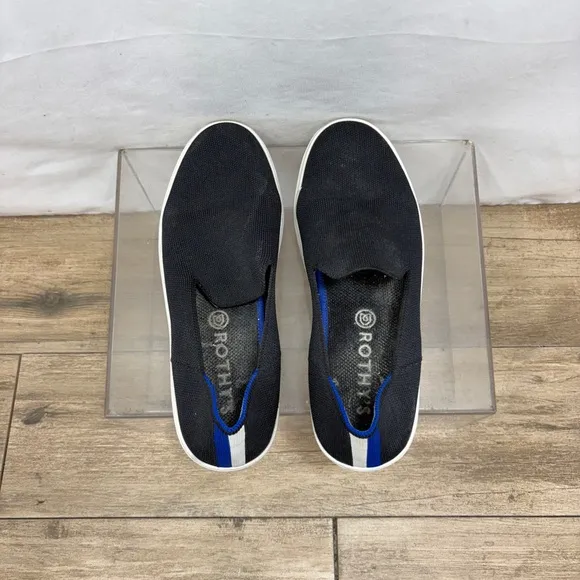 Rothy's Knit Sneakers Navy Blue Slip On Casual Shoes Women’s Size 8.5 US