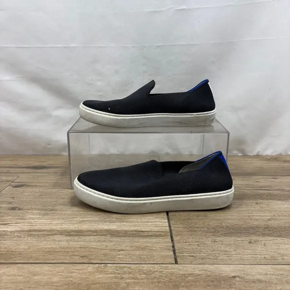Rothy's Knit Sneakers Navy Blue Slip On Casual Shoes Women’s Size 8.5 US