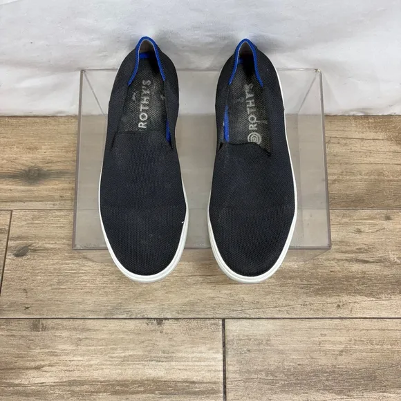Rothy's Knit Sneakers Navy Blue Slip On Casual Shoes Women’s Size 8.5 US