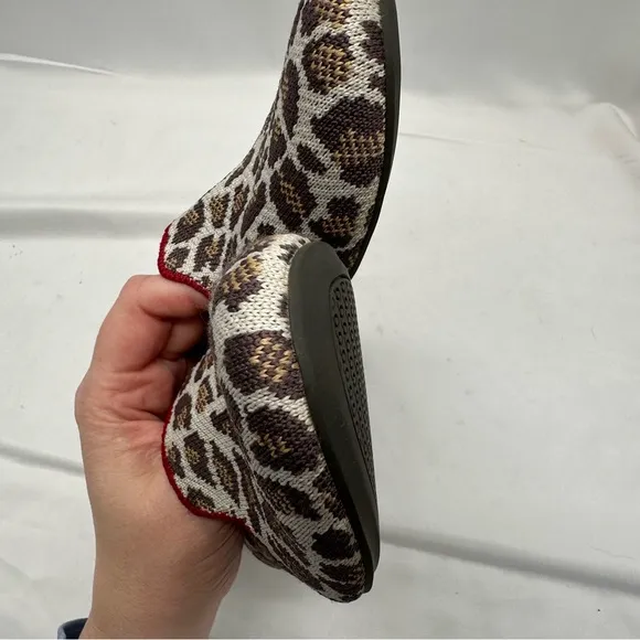 Rothy’s Loafer Flats Mocha Spot Big Cat Animal Print Comfort Shoes Size 9.5