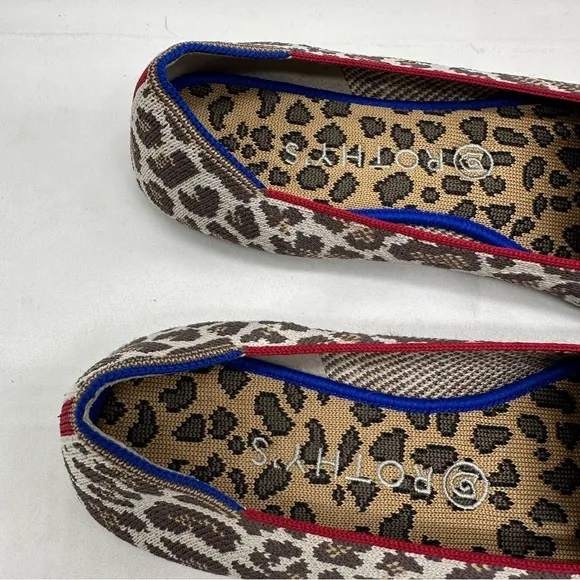Rothy’s Loafer Flats Mocha Spot Big Cat Animal Print Comfort Shoes Size 9.5