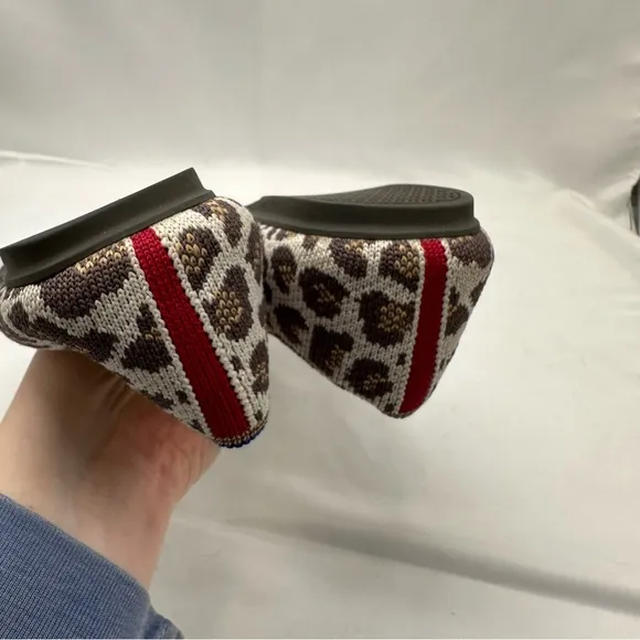 Rothy’s Loafer Flats Mocha Spot Big Cat Animal Print Comfort Shoes Size 9.5
