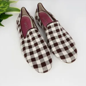 Rothy's Marta Ferri Merino Wool Loafer in Chestnut Check Size 10.5