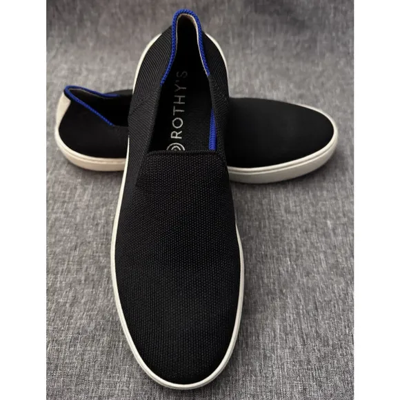 Rothy’s Size 8.5 The Original Slip On Black Sneakers Women’s Comfort Shoes
