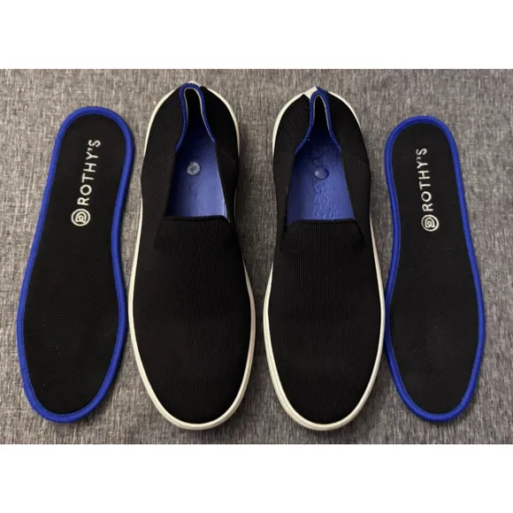Rothy’s Size 8.5 The Original Slip On Black Sneakers Women’s Comfort Shoes