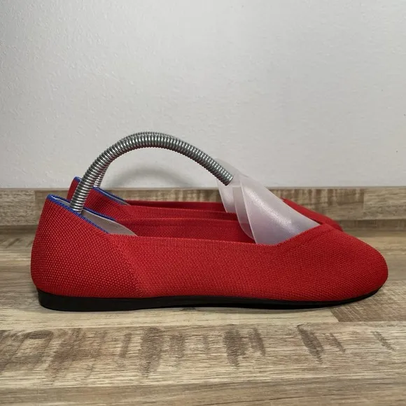 Rothy's The Flat Slip On Soft Casual Shoes Bright Red Women's 9 Knit EUC