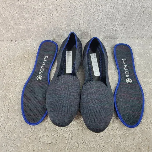 Rothy's The Loafer Women's Size 8.5 Navy Heather Slip On Flat Comfort Shoes