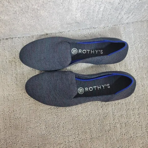 Rothy's The Loafer Women's Size 8.5 Navy Heather Slip On Flat Comfort Shoes