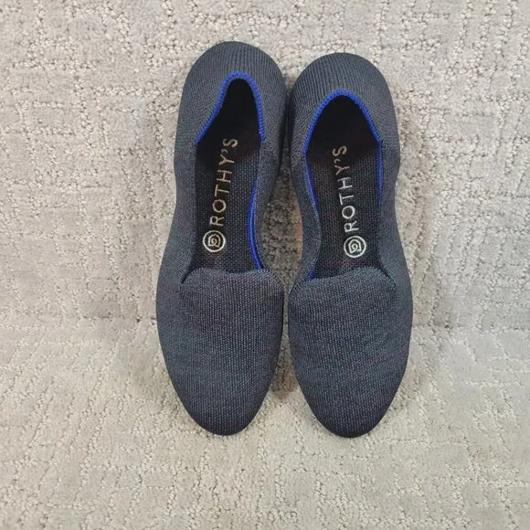 Rothy's The Loafer Women's Size 8.5 Navy Heather Slip On Flat Comfort Shoes