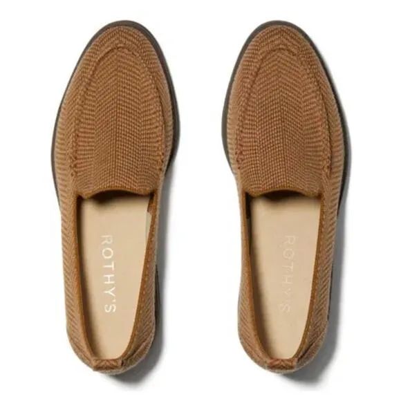 Rothy’s The Lug Loafer Merino Wool Blend ‘Teak Herringbone’ Women Shoes- SZ 10
