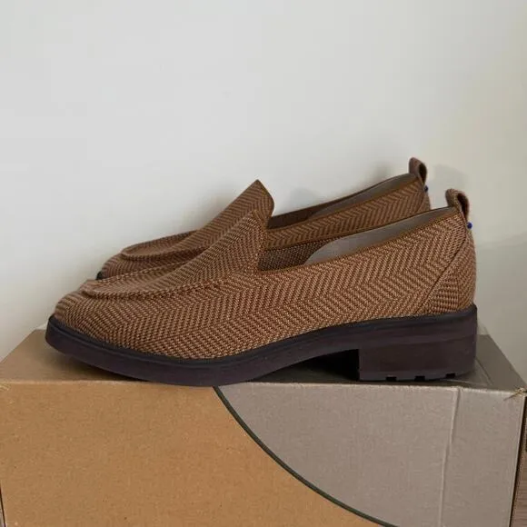 Rothy’s The Lug Loafer Merino Wool Blend ‘Teak Herringbone’ Women Shoes- SZ 10
