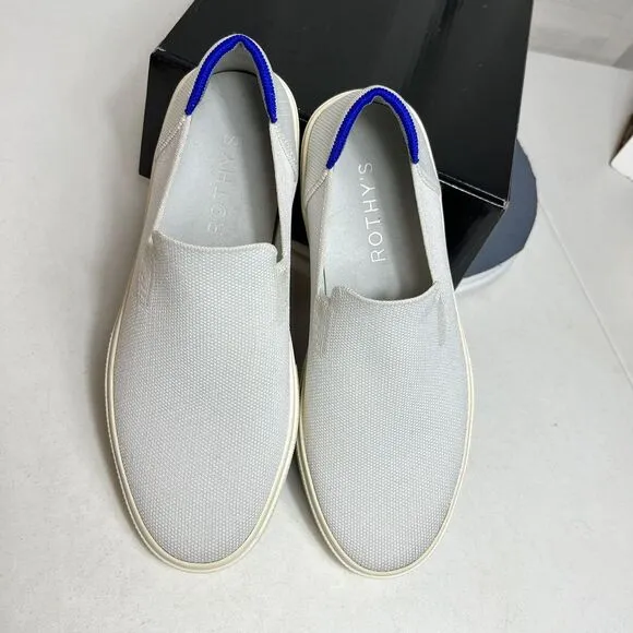 Rothys The Original Slip On Loafers Shoes Women Size 9.5 / Men Size 8 White EUC!