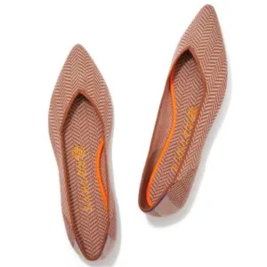 Rothy’s The Point Merino Camel Herringbone Flats Size 6.5