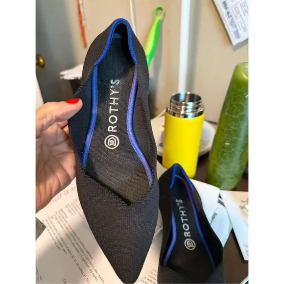 Rothy's The Point Navy Textile Ballet Flat Comfort Women’s US 7 Authentic