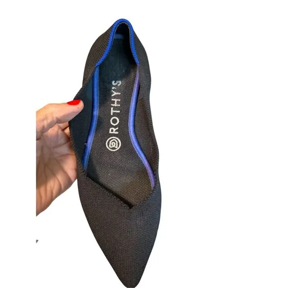 Rothy's The Point Navy Textile Ballet Flat Comfort Women’s US 7 Authentic