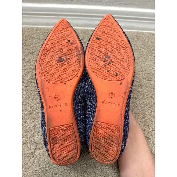 ROTHY’S | The Point Original Indigo Blue Heather Ballet Flats | Women’s 7.5