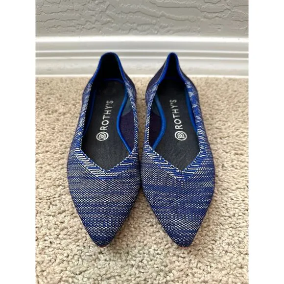 ROTHY’S | The Point Original Indigo Blue Heather Ballet Flats | Women’s 7.5