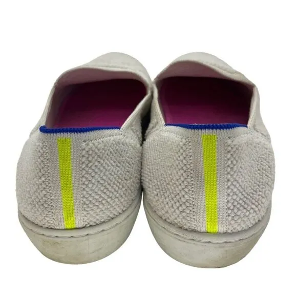 Rothy's The Sneakers Women's Size 10.5 White Terry Cloth Slip On Comfort Shoes