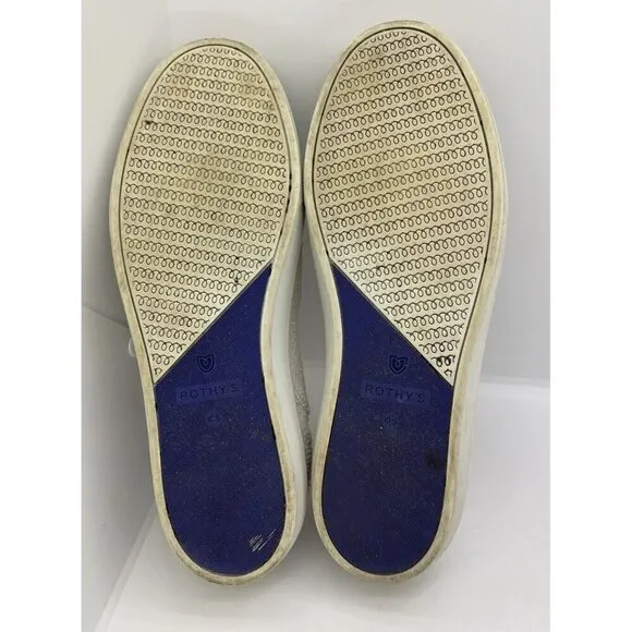 Rothy's The Sneakers Women's Size 10.5 White Terry Cloth Slip On Comfort Shoes