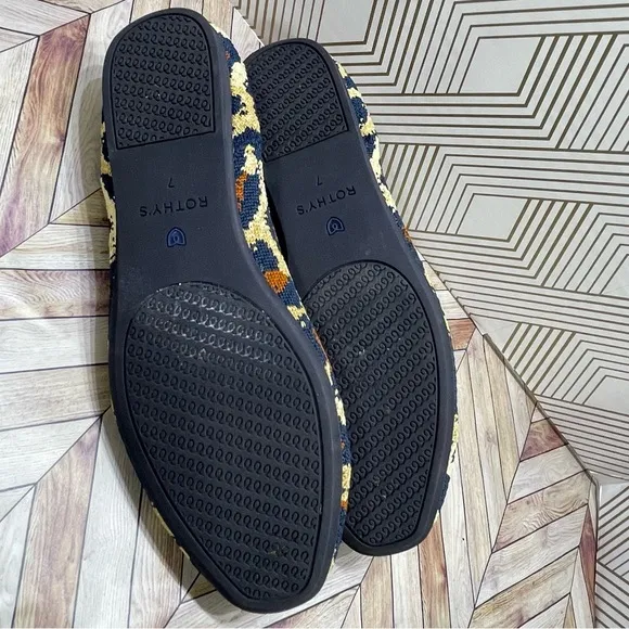 Rothy's The Square Big Cat Textile Flat Comfort Shoes Women’s US 7 Like New E5
