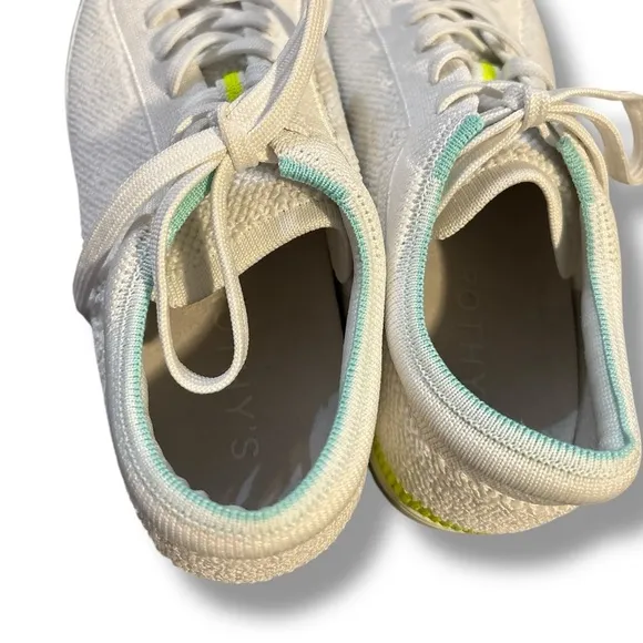 Rothys White Lace Up Terry Cloth Rubber Sole Tennis Sneaker Shoes Size 9