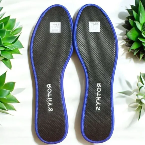 Rothy's Women's Black Blue Trim Almond Toe Loafers Slip-On Eco-Friendly